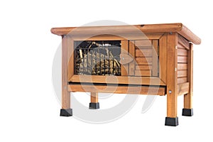 Rabbit hutch with straw