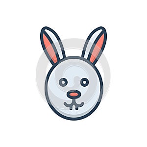 Color illustration icon for Rabbit, conejo and animal photo