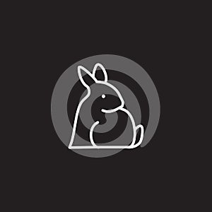 Rabbit icon logo design vector illustration template