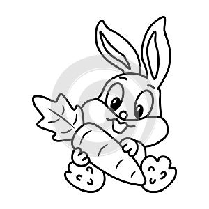 Rabbit icon in thin line style