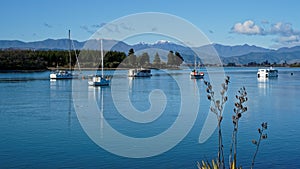 Rabbit Island viewed from Mapua, Tasman region, New Zealand