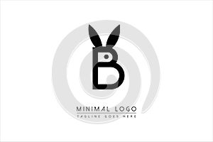 Rabbit Letter B Logo Template Design Vector illustration