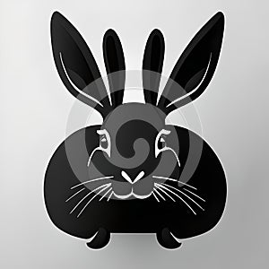 Rabbit  logo black color with background format aviable ai photo