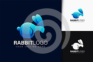 Rabbit logo design with gradient