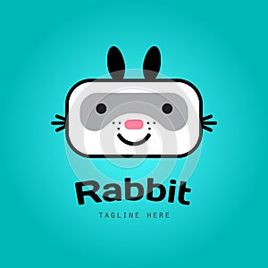 Rabbit logo icon vector template. Cute picture. vector