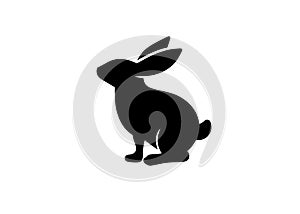 Rabbit logo isolated on white background.