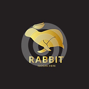 Rabbit Logo Template. Retro Vector Illustration