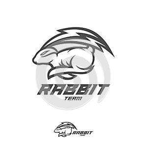 Rabbit logo template Vector. Modern Head Rabbit Logo Vector