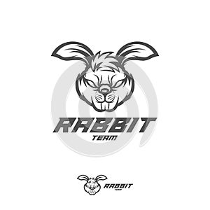 Rabbit logo template Vector. Modern Head Rabbit Logo Vector