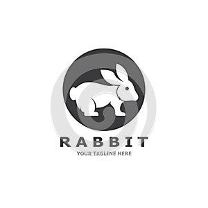 Rabbit logo vector art template illustration