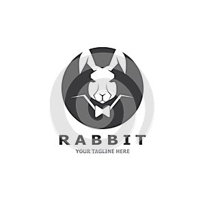 Rabbit logo vector art template illustration