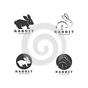 Rabbit logo vector art template illustration