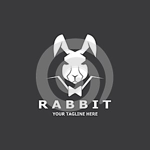 Rabbit logo vector art template illustration