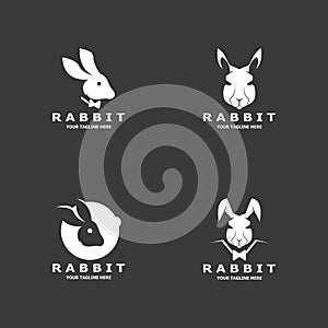 Rabbit logo vector art template illustration