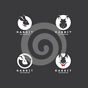 Rabbit logo vector art template illustration