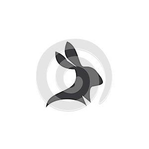 Rabbit logo vector art template illustration