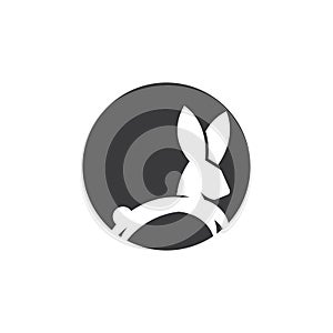 Rabbit logo vector art template illustration