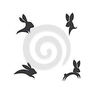 Rabbit logo vector art template illustration