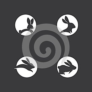 Rabbit logo vector art template illustration