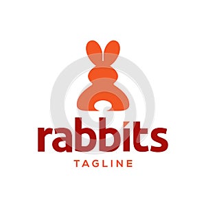 Rabbit logo vector design template