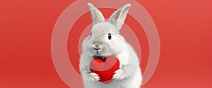 Rabbit in love, AI generated
