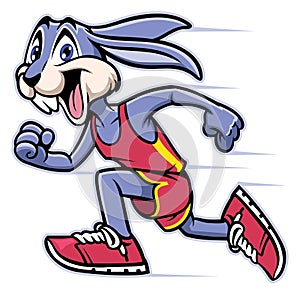 Rabbit mascot running