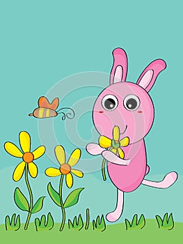 Rabbit pick flower
