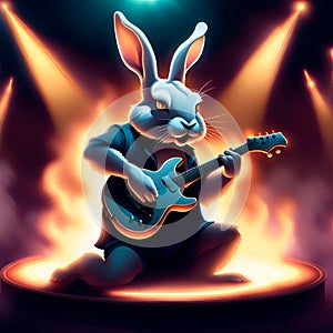 Rabbit plays a guitar solo