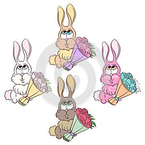 Rabbit with roses