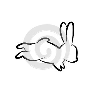 Rabbit sign. Hare, rabbit icon. Hare symbol. Rabbit sign. Animal silhouette. Vector minimalist illustration.