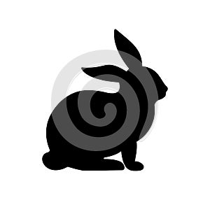 Rabbit sillouette illustration minimal design photo