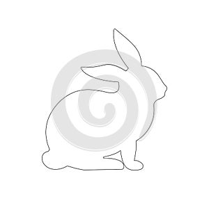 Rabbit sillouette illustration minimal design line art photo