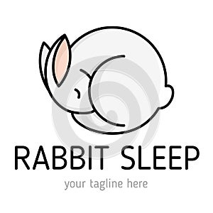 Rabbit Sleep logo design. Vector