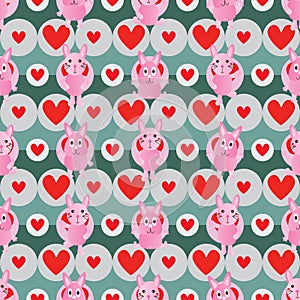 Rabbit symmetry style seamless pattern