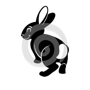 Rabbit vector illustration flat style profile side