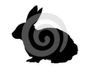 Rabbit vector illustration silhouette.Rabbit animal