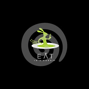 Rabbit vector logo. Fast food logo. Restaurant logo.