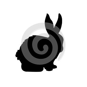 Conejo silueta compuesta de gráficos vectoriales 