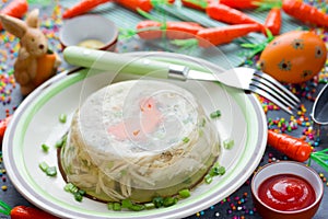 Rabbit and vegetable aspic