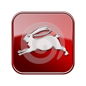 Rabbit Zodiac icon red..