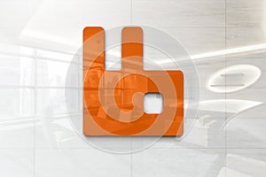 Rabbitmq on glossy office wall realistic texture