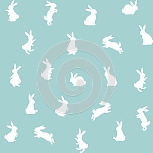 Rabbits seamless pattern, border, frame. Design for banner, greeting card photo