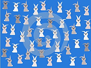 Rabbits springtime illustration