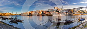 Rabelo boats on the Douro river, Porto, Portugal.