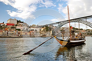 Rabelo boats near Bridge (Porto) photo