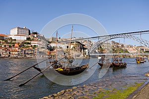 Rabelo boats near Dom Luis Bridge