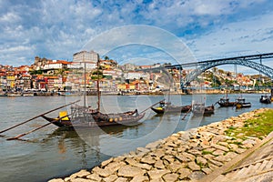 Rabelo Boats in Porto Portugal photo