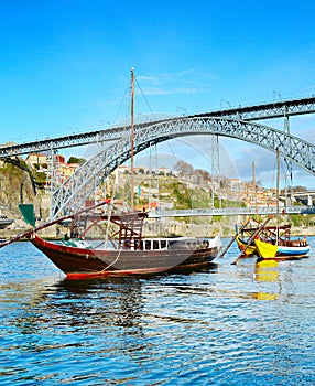 Rabelo boats in Porto, Portugal