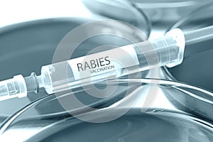 Rabies vaccination blue colored theme photo