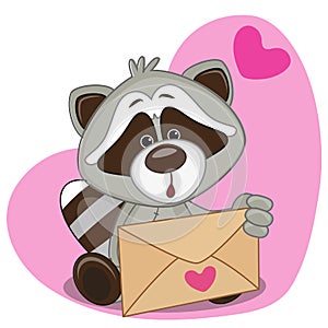 Raccon with envelope